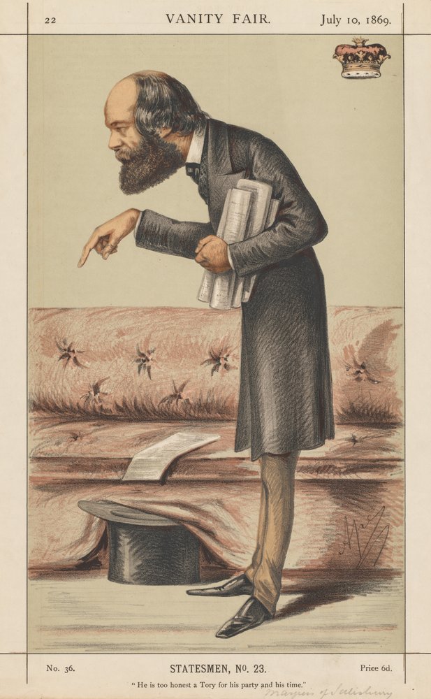 Vanity Fair: Statesman, No. 23 "He is too honest a Tory for his party and time" by Carlo (Ape) Pellegrini