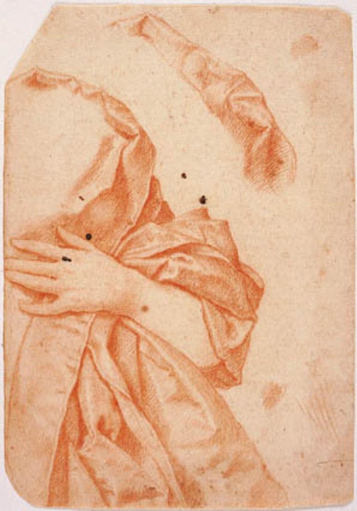 Drapery Study for the Left Half of a Female Half-Figure and a ...