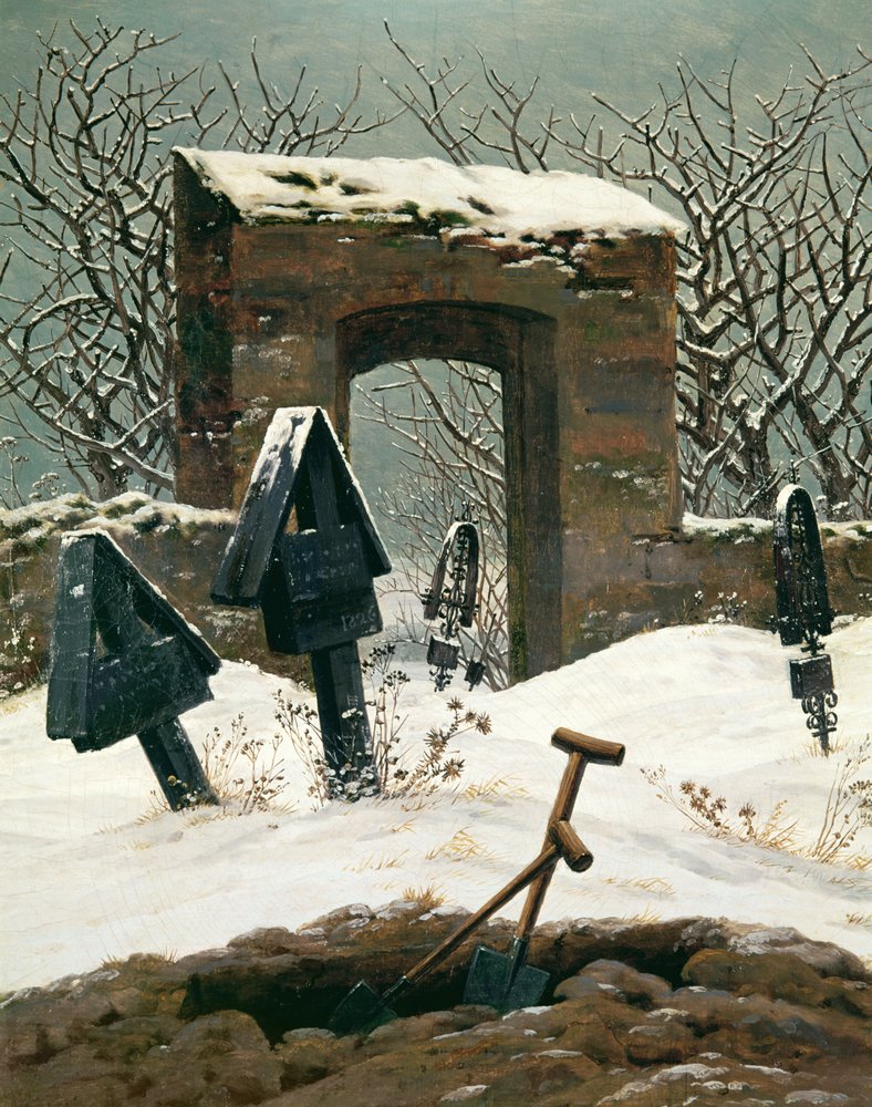Cemetery in the Snow, 1826 by Caspar David Friedrich