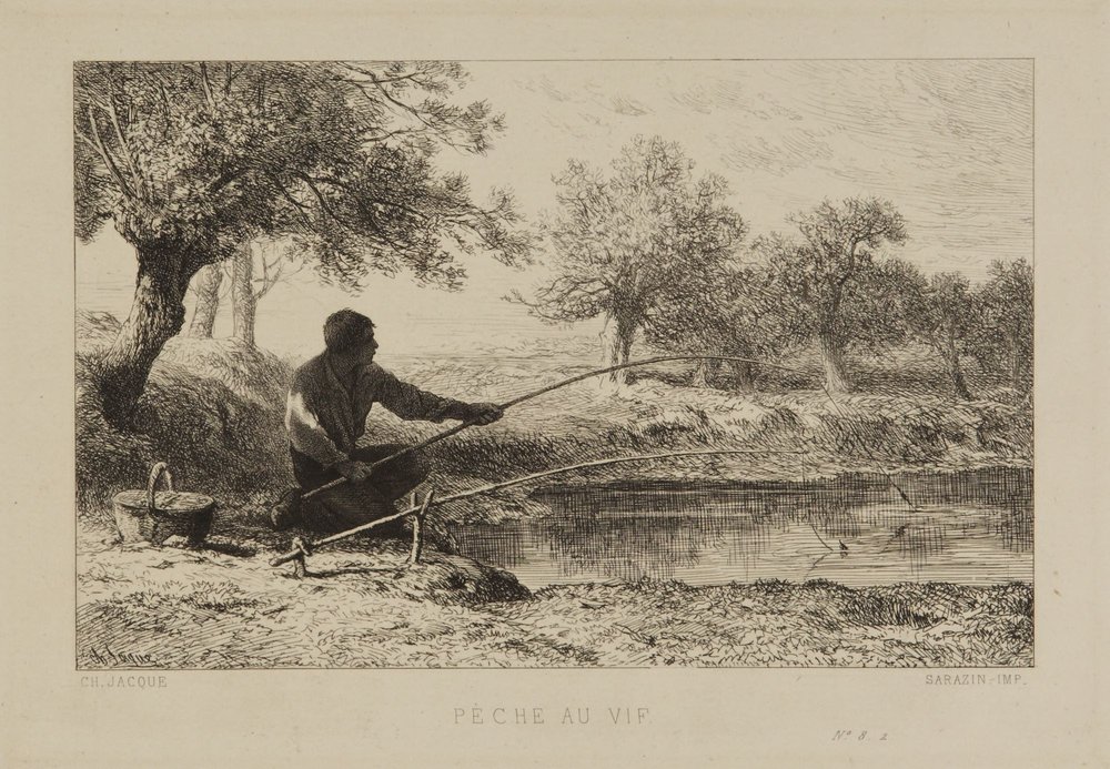 Fishing with Live Bait by Charles Emile Jacque