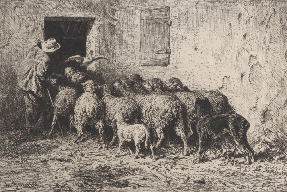 The Return, 1864 by Charles Emile Jacque