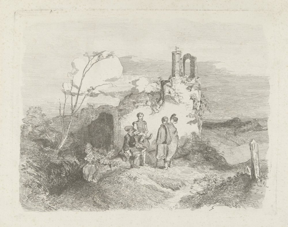 Men by a Ruin by Charles Rochussen: Premium art reproduction