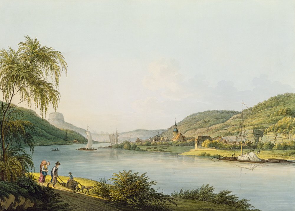 View of the southern part of Schandau on the Elbe in Saxony on the ...