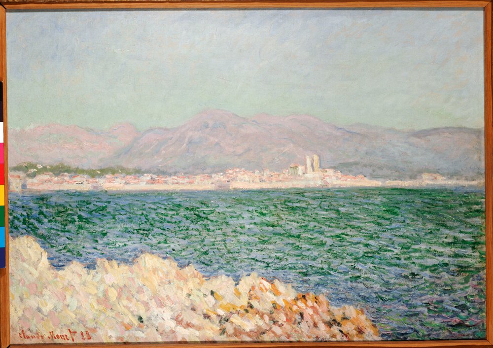Quadro CLAUDE MONET La Mattina Antibes Stampa Su Mdf Tela Swarovski Arredo Casa