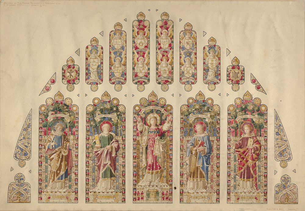Design for a Multi-paned Stained-glass Window, Church of the Divine ...