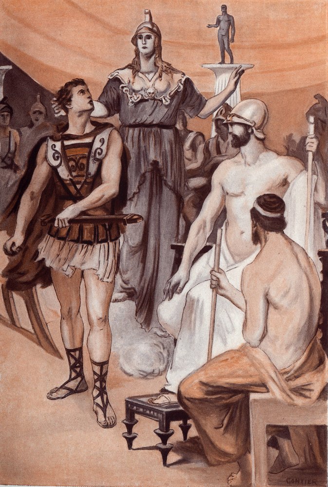 The Quarrel of Achilles and Agamemnon. Illustration by Clement Gontier for Homer
