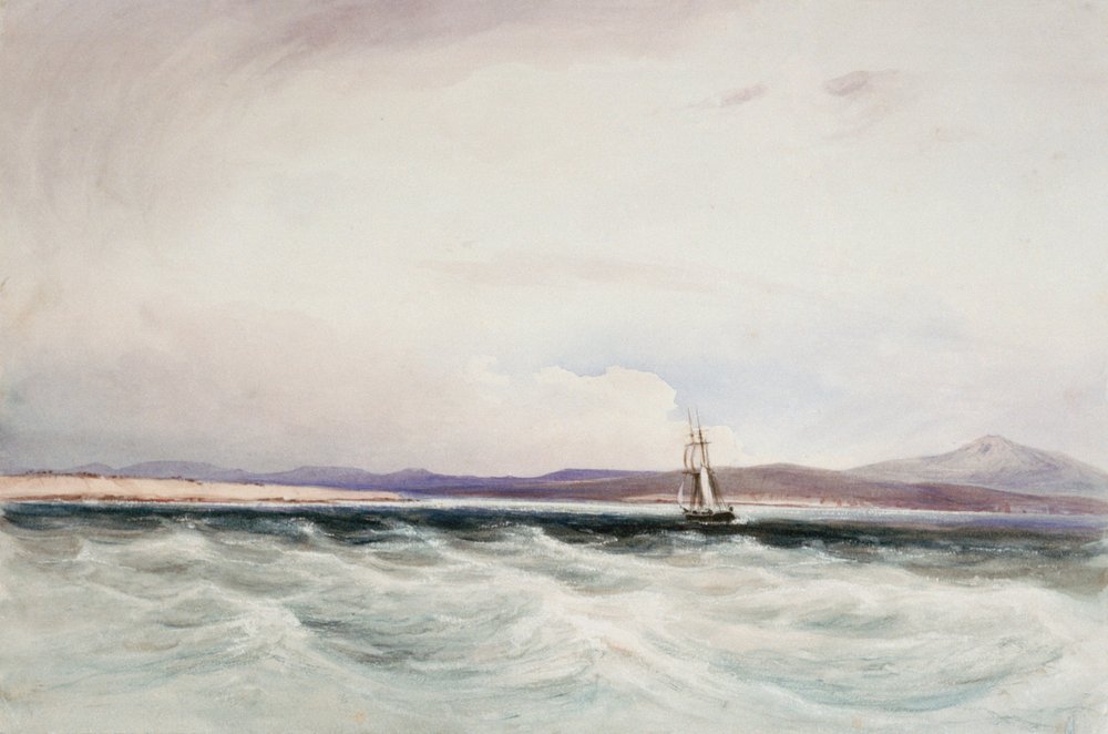 The Survey Ship HMS 'Beagle' Running into Berkeley Sound, Falkland Islands