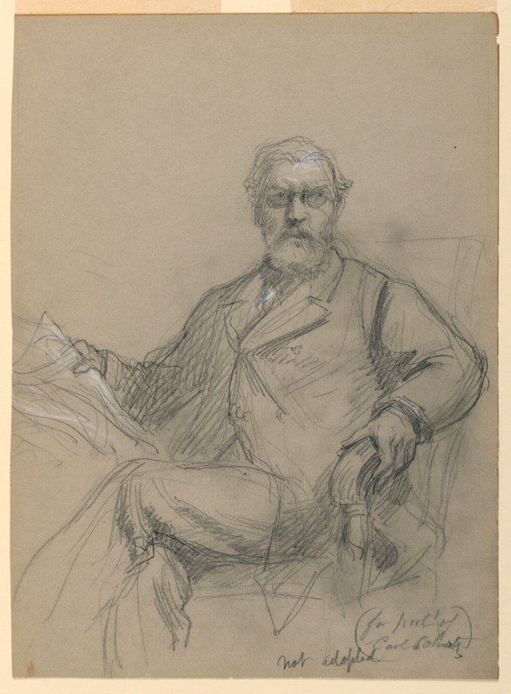 Drawing, Carl Schurz Seated Reading, 1899 by Daniel Huntington