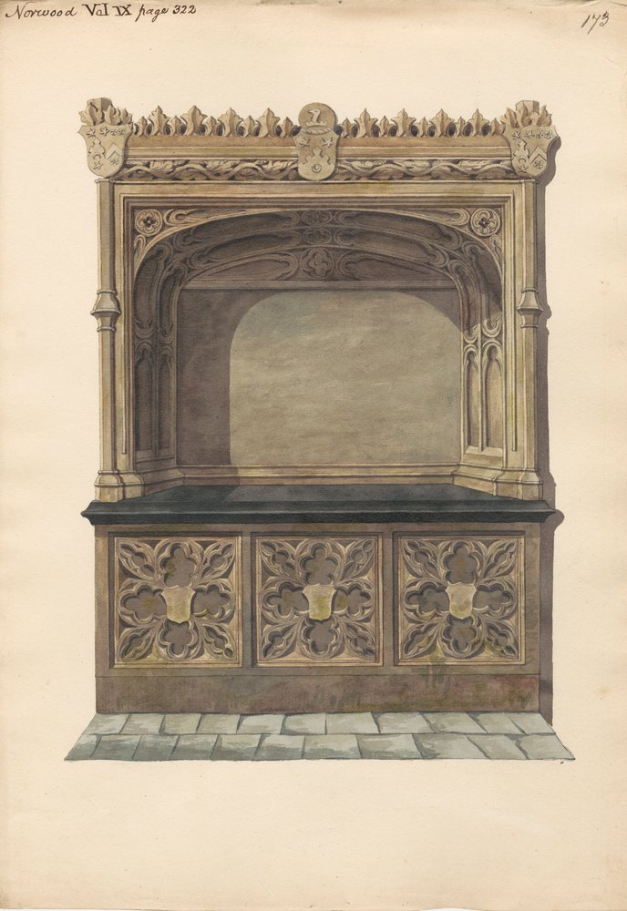 Undentified Tomb from Norwood Church by Daniel Lysons