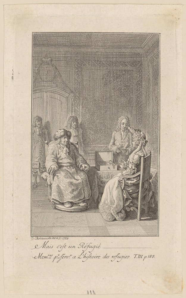 Plate for the "Memoirs [...] of the Refugees", Third Volume by Daniel Nikolaus Chodowiecki