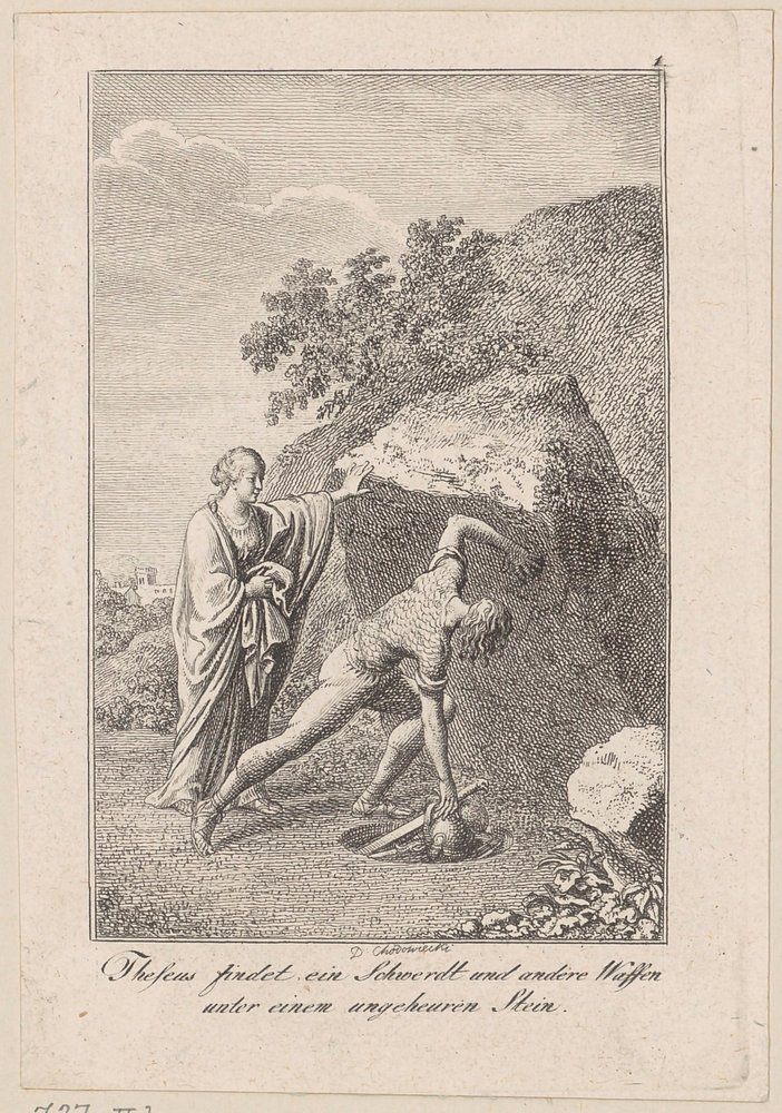 Theseus Finds a Sword and Other Weapons beneath a Stone, Plate 1 for Becker