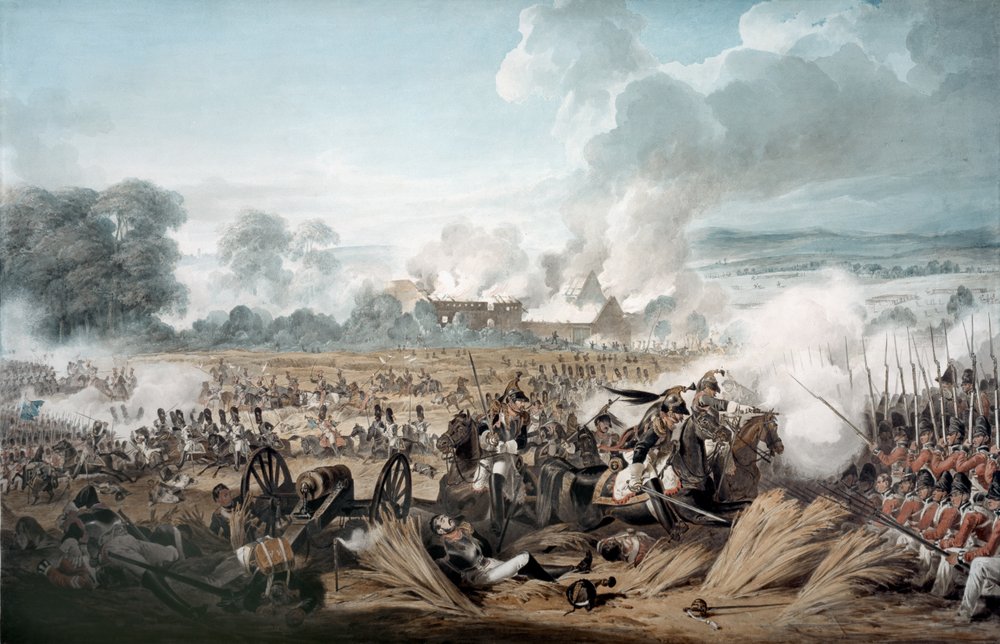 Attack on the British Squares by French Cavalry at the Battle of Waterloo, 1815 by Denis Dighton