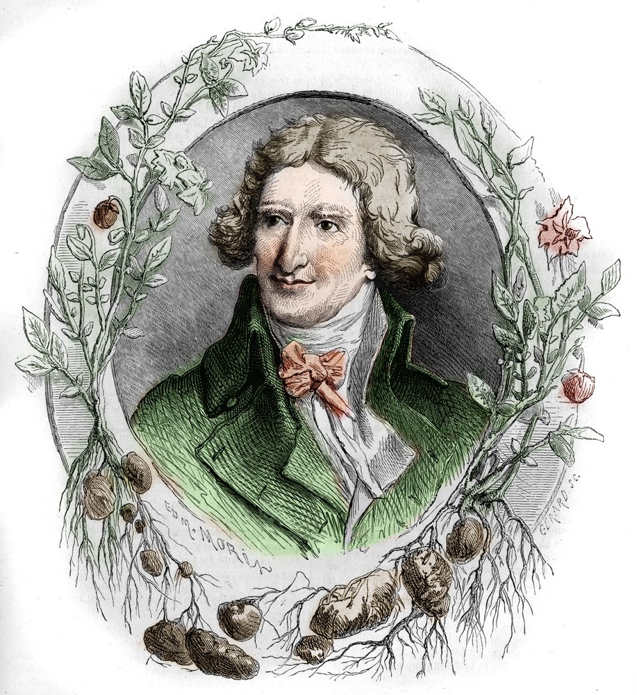 Portrait of Antoine Augustin Parmentier (1737-1813), French military pharmacist and agronomist. Engraving by Edmond Morin by Edmond Morin