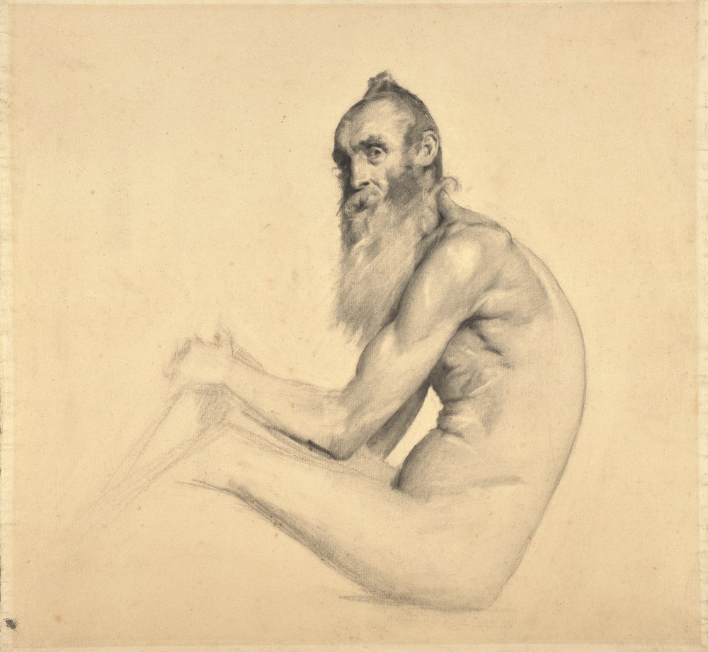 Nude Study of an Old Man (Père Bainville) by Edouard-Joseph Dantan