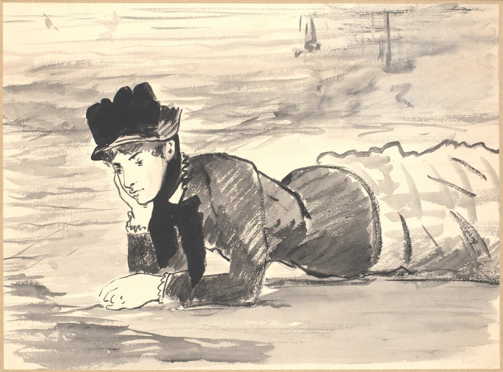 Woman Lying on the Beach. Annabel Lee by Édouard Manet