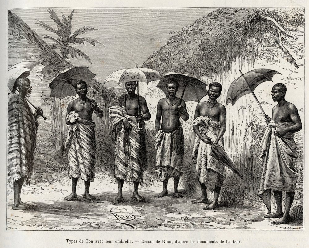 Tone type with their umbrella (engraving by Riou, to illustrate the ...