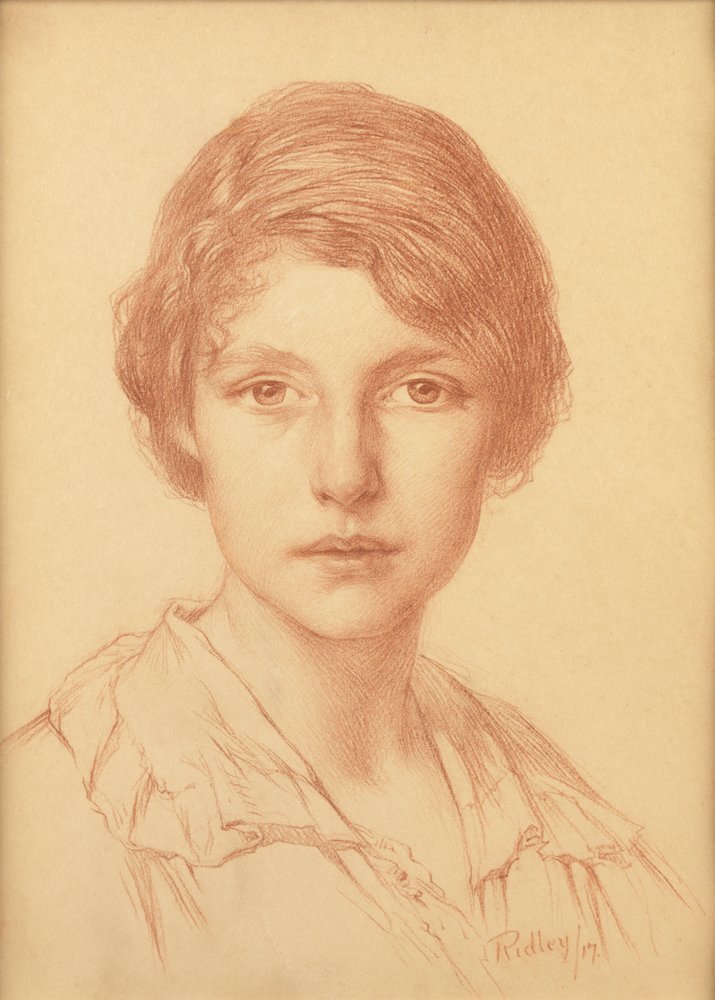 A Young Woman by Edward Ridley: Premium art reproduction