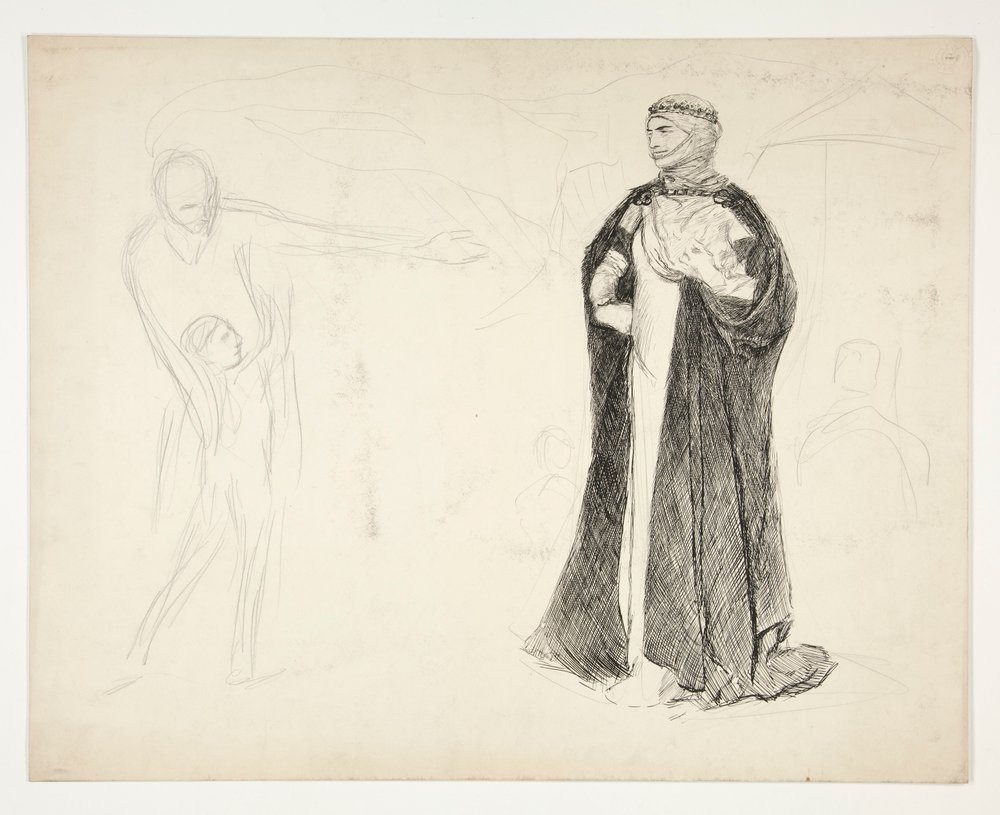 Early Study for King John by Edwin Austin Abbey