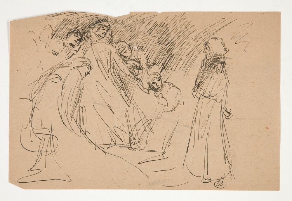 Galahad and the Captive Virtues, Study for The Quest of the Holy Grail (Series of Fifteen Paintings for the Boston Public Library, Completed in 1901) by Edwin Austin Abbey