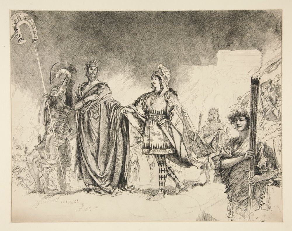 Marriage Morning of Theseus and Hippolyta (detail) - Enter Theseus, from A Midsummer Night by Edwin Austin Abbey