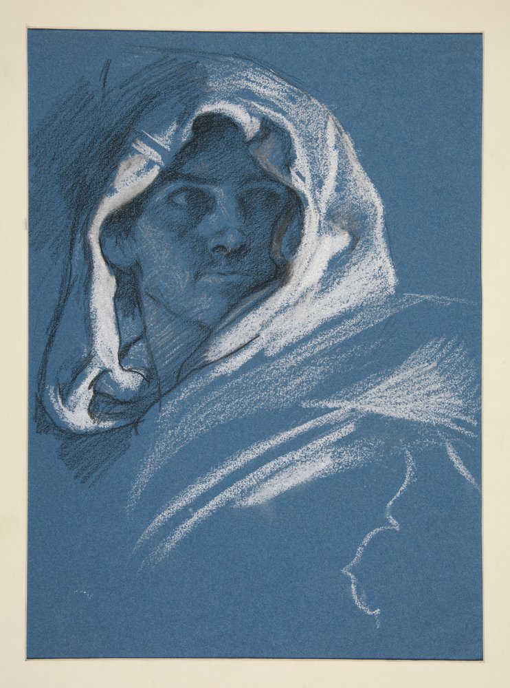 Portrait of a Hooded Young Man by Edwin Austin Abbey