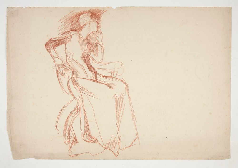Sketch of a female figure, seated by Edwin Austin Abbey