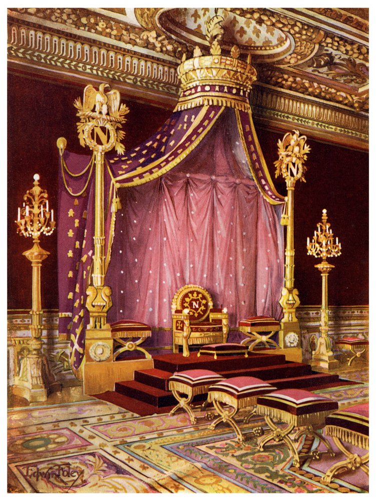 Throne room in the Palace of Fontainebleau, France, 1911-1912 by Edwin Foley