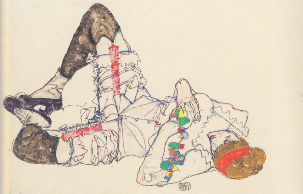 Woman Lying on Her Back by Egon Schiele