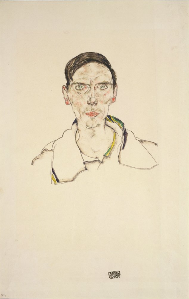 Portrait of a young man wearing sports clothes, 1916 by Egon Schiele