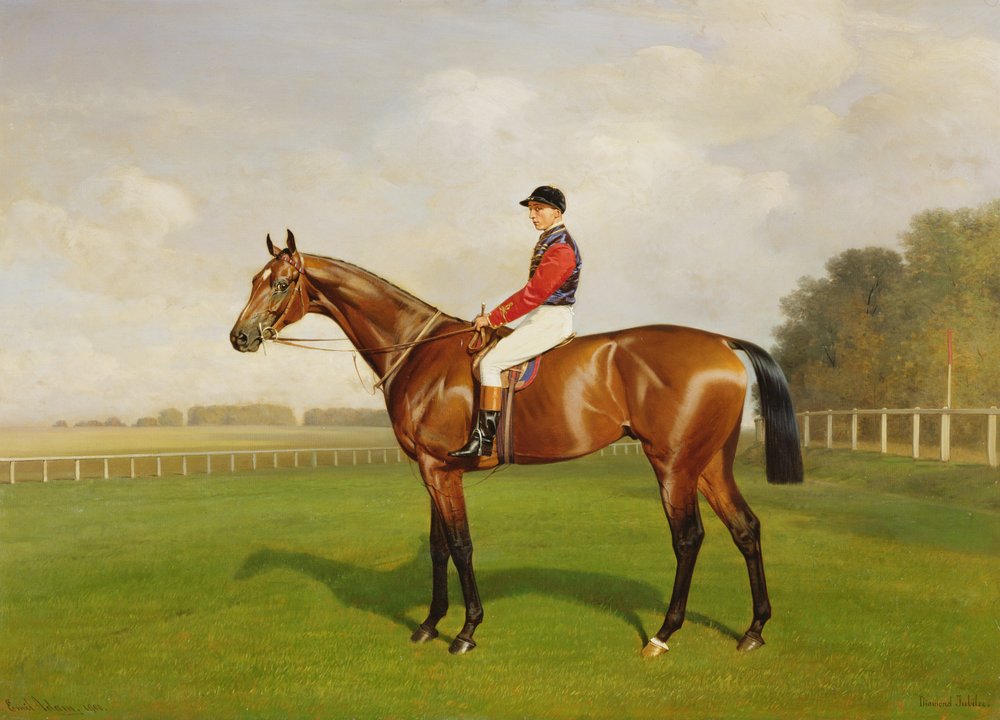 Diamond Jubilee, Winner of the 1900 Derby, 1900, detail of 188214 by Emil Adam