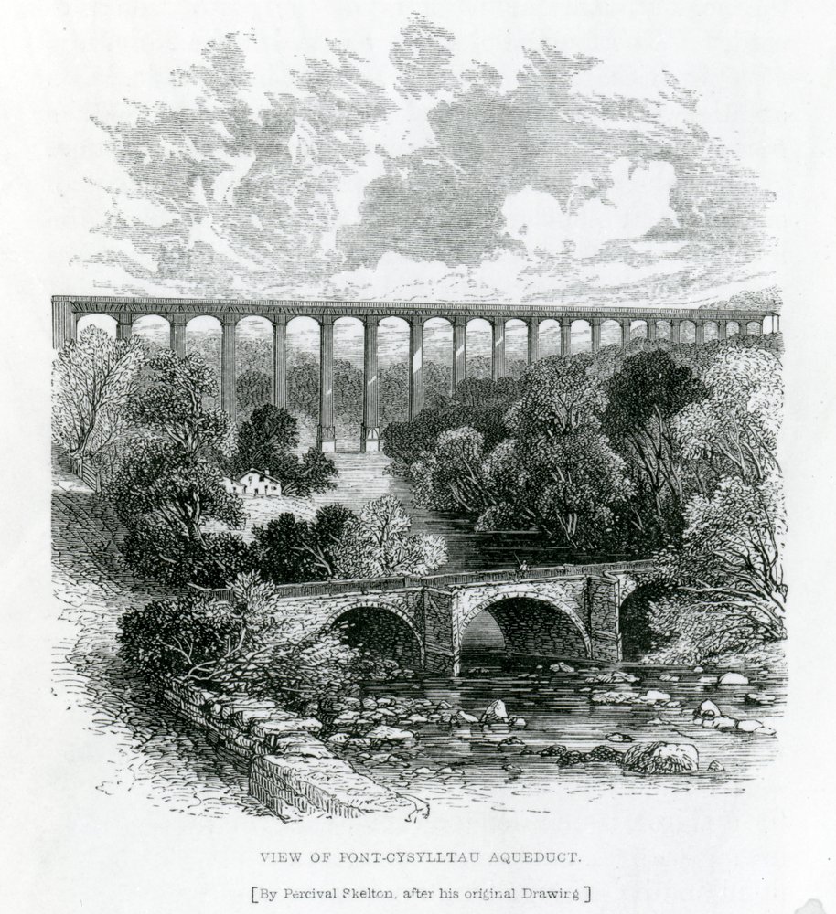 A View of the Pont-Cysylltau Aqueduct, 1861 by English School