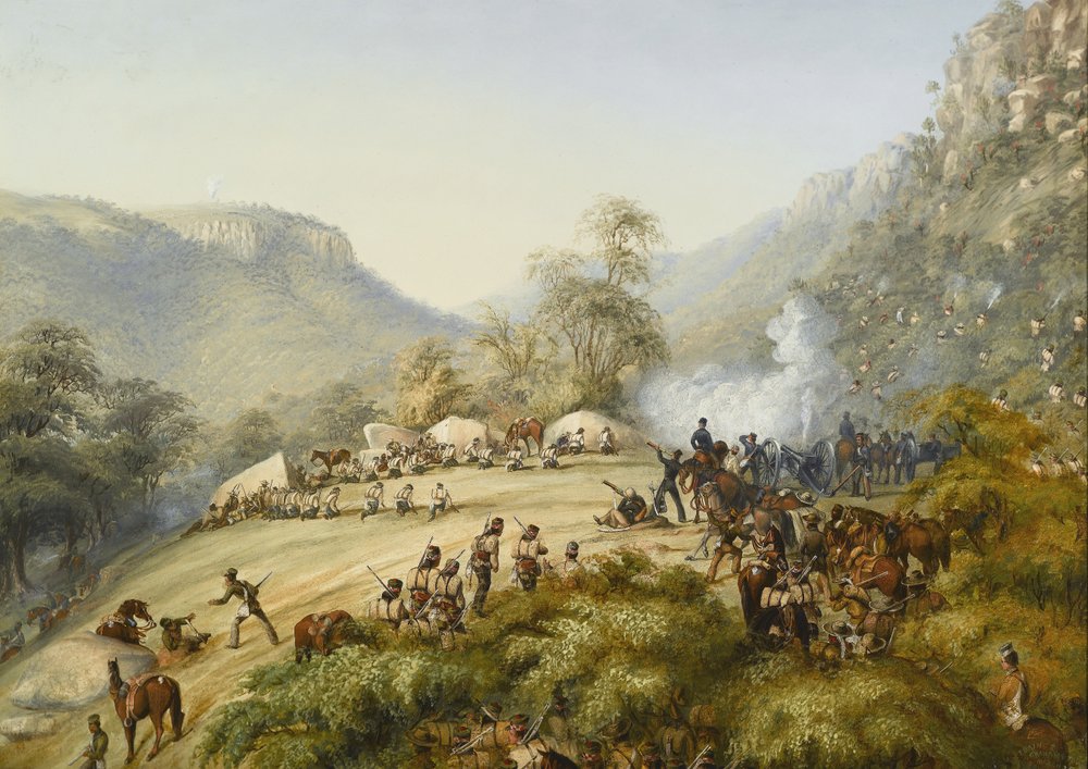 The 74th Regiment in an engagement on the heights above Waterkloof
