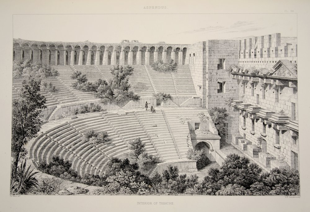 Aspendu - Interior of Theatre, from The Principal Ruins of Asia Minor, pub. 1863 by English School