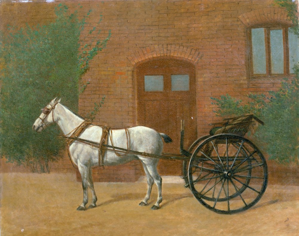 Horse Hitched to a Jaunting Cart by English School
