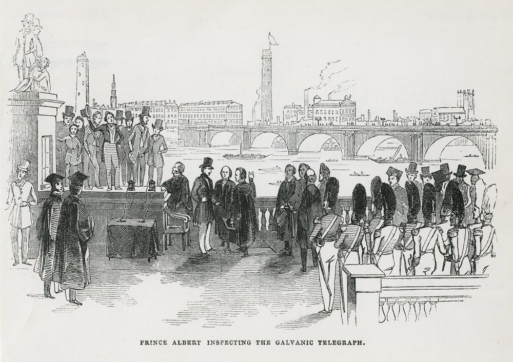 Prince Albert inspecting the galvanic telegraph by English School