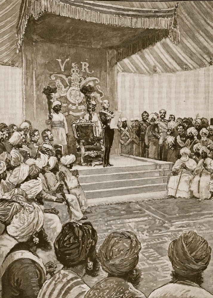 Proclamation of the Queen as Empress of India in 1877, illustration ...