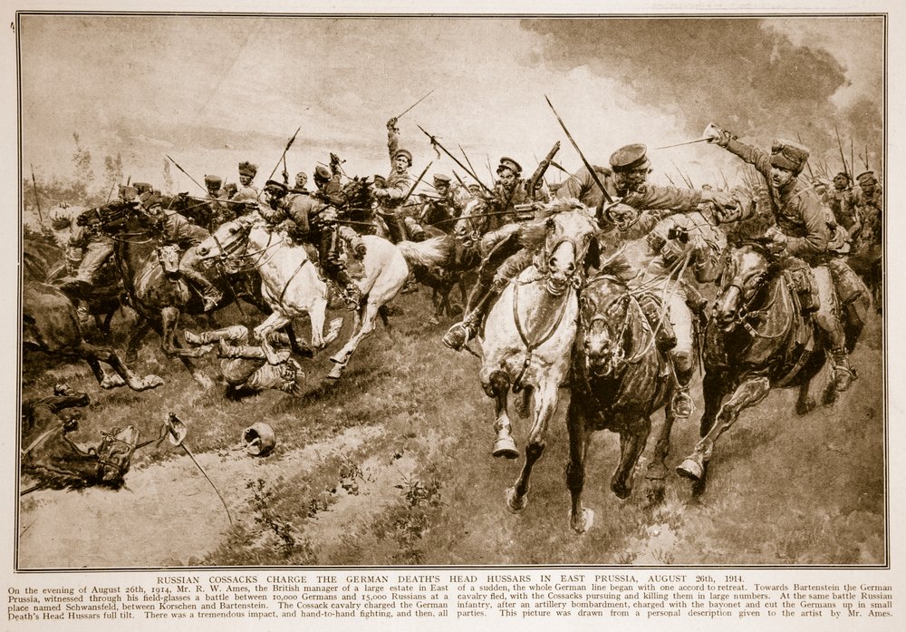 Russian Cossacks Charge The German Death's Head Hussars