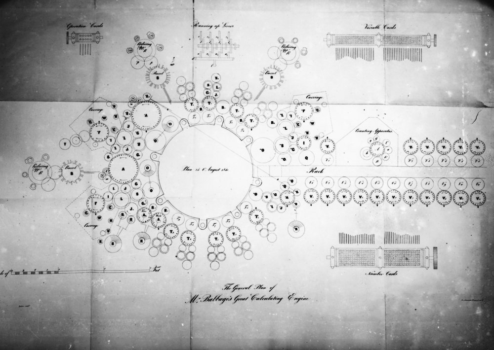 The General Plan of Mr Babbages Great Calculating Engine, engraved by ...