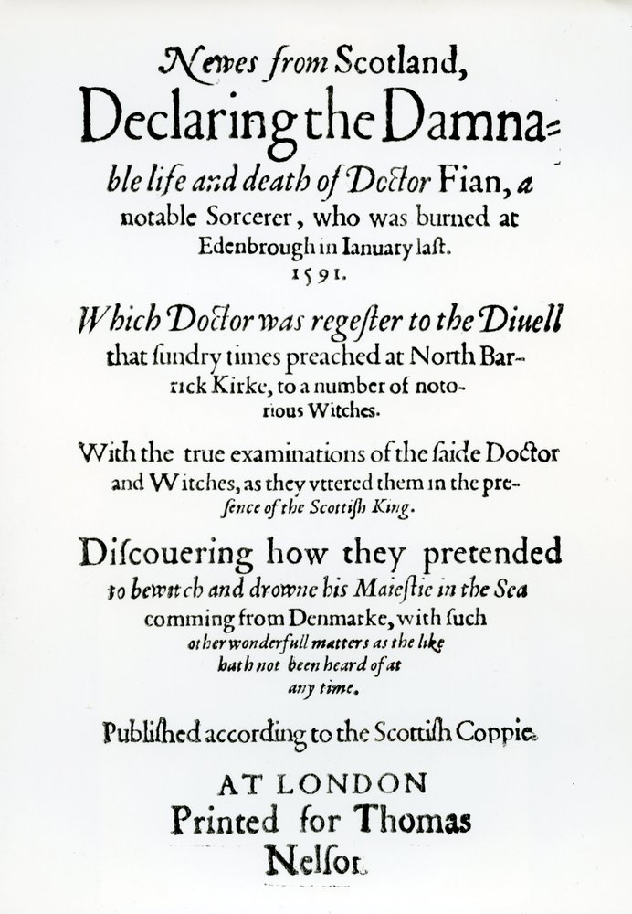 Title Page Newes from Scotland, Declaring the Damnable Life and Death ...