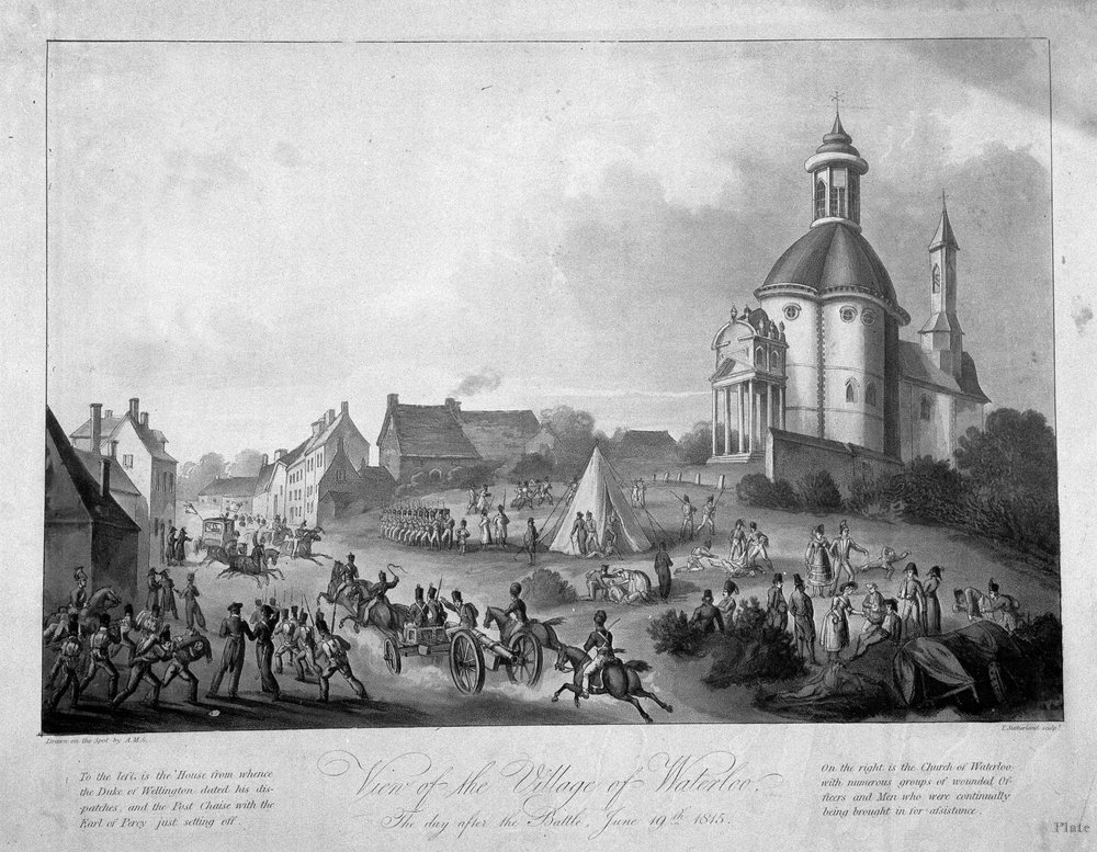 View of the Village of Waterloo the day after the battle, 19th June ...