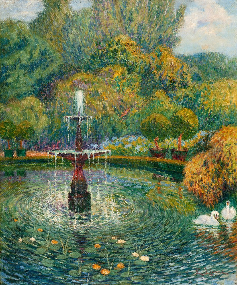 Fountain in a Garden by Enrico della Lionne