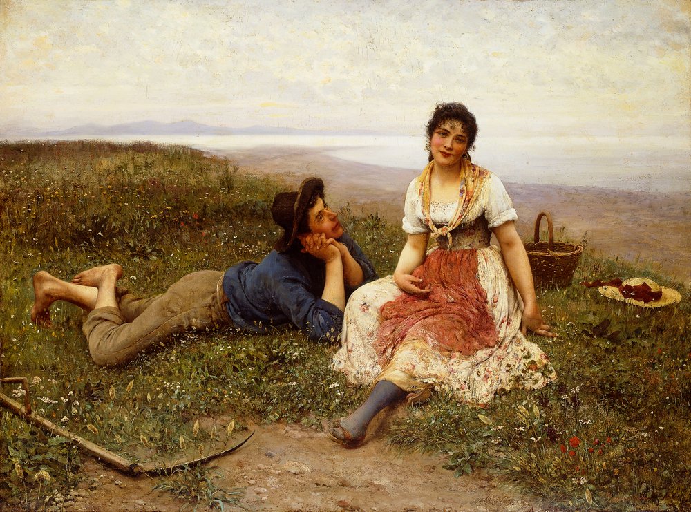 Flirtation, 1887 by Eugen von Blaas