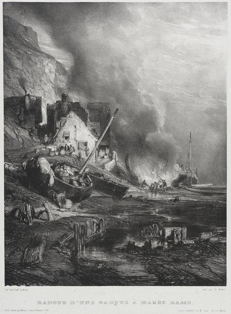 Refitting a Boat at Low Tide by Eugene Isabey