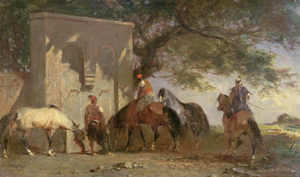 Arabs Watering Their Horses, c.1865-75 by Eugène Fromentin
