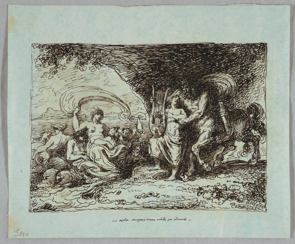 Achilles Taught by Centaur Chiron How to Play Lyre by Felice Giani