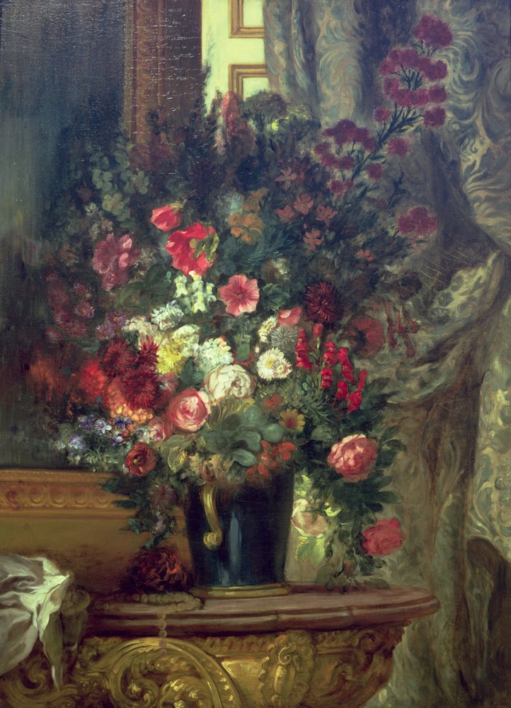 Vase of Flowers on a Console