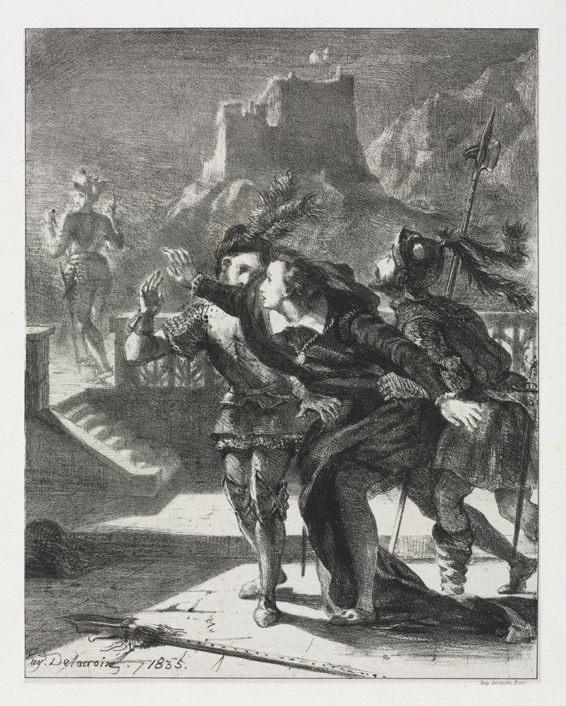Hamlet: Hamlet Rushes to Follow the Ghost of his Father, 1835