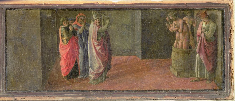 St. Nicholas Resurrects Three Murdered Youths (in the Martelli Chapel) by Fra Filippo Lippi