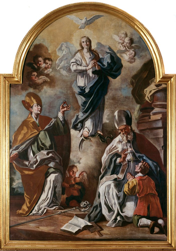 The Dove of the Holy Spirit Appears Above the Virgin with Saints