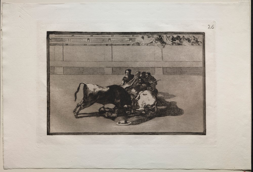 Bullfights: A Picador is Unhorsed and Falls Under the Bull by Francisco de Goya